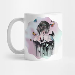 Girl with Butterflies 1 Mug